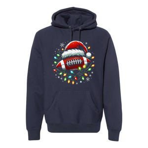 Ta26santa Football Player Christmas Lights Premium Hoodie