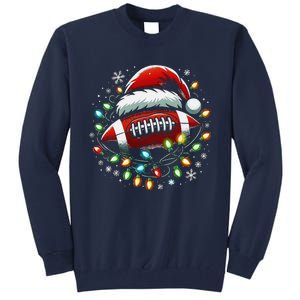 Ta26santa Football Player Christmas Lights Tall Sweatshirt