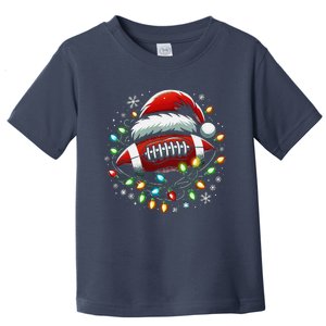 Ta26santa Football Player Christmas Lights Toddler T-Shirt