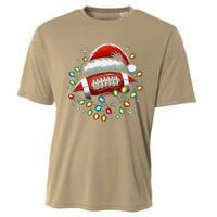 Ta26santa Football Player Christmas Lights Cooling Performance Crew T-Shirt