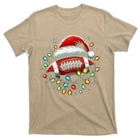 Ta26santa Football Player Christmas Lights T-Shirt