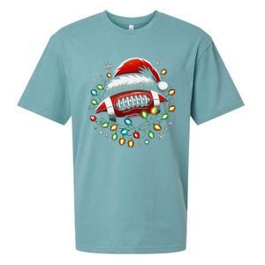 Ta26santa Football Player Christmas Lights Sueded Cloud Jersey T-Shirt