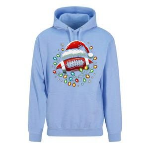 Ta26santa Football Player Christmas Lights Unisex Surf Hoodie