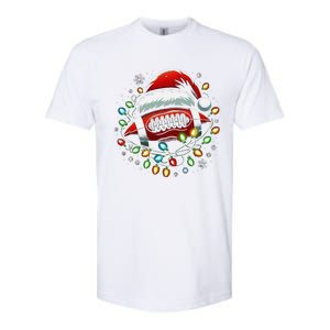 Ta26santa Football Player Christmas Lights Softstyle CVC T-Shirt