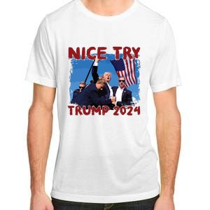 Trump Fist Pump Shot At Nice Try Trump Trump 2024 Trump For President Adult ChromaSoft Performance T-Shirt