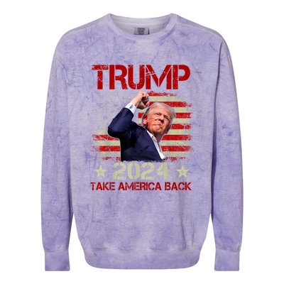 Trump Fist Pump Shot At Trump 2024 Trump Survives Rally Colorblast Crewneck Sweatshirt