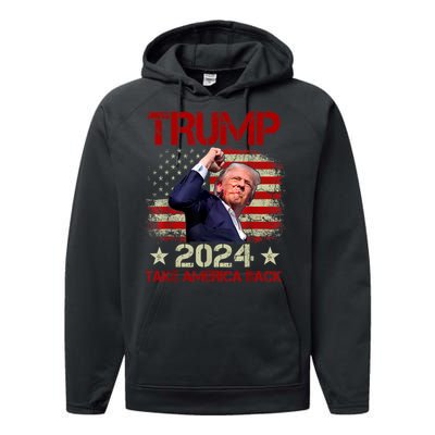 Trump Fist Pump Shot At Trump 2024 Trump Survives Rally Performance Fleece Hoodie