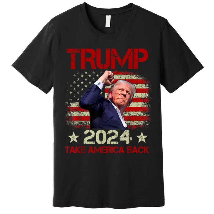 Trump Fist Pump Shot At Trump 2024 Trump Survives Rally Premium T-Shirt