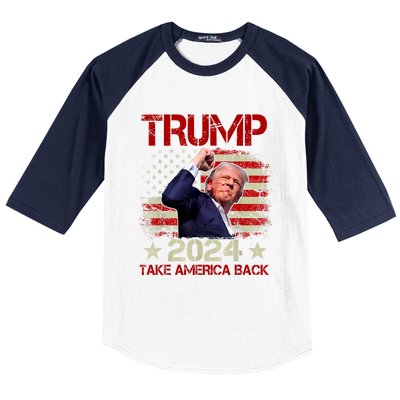 Trump Fist Pump Shot At Trump 2024 Trump Survives Rally Baseball Sleeve Shirt