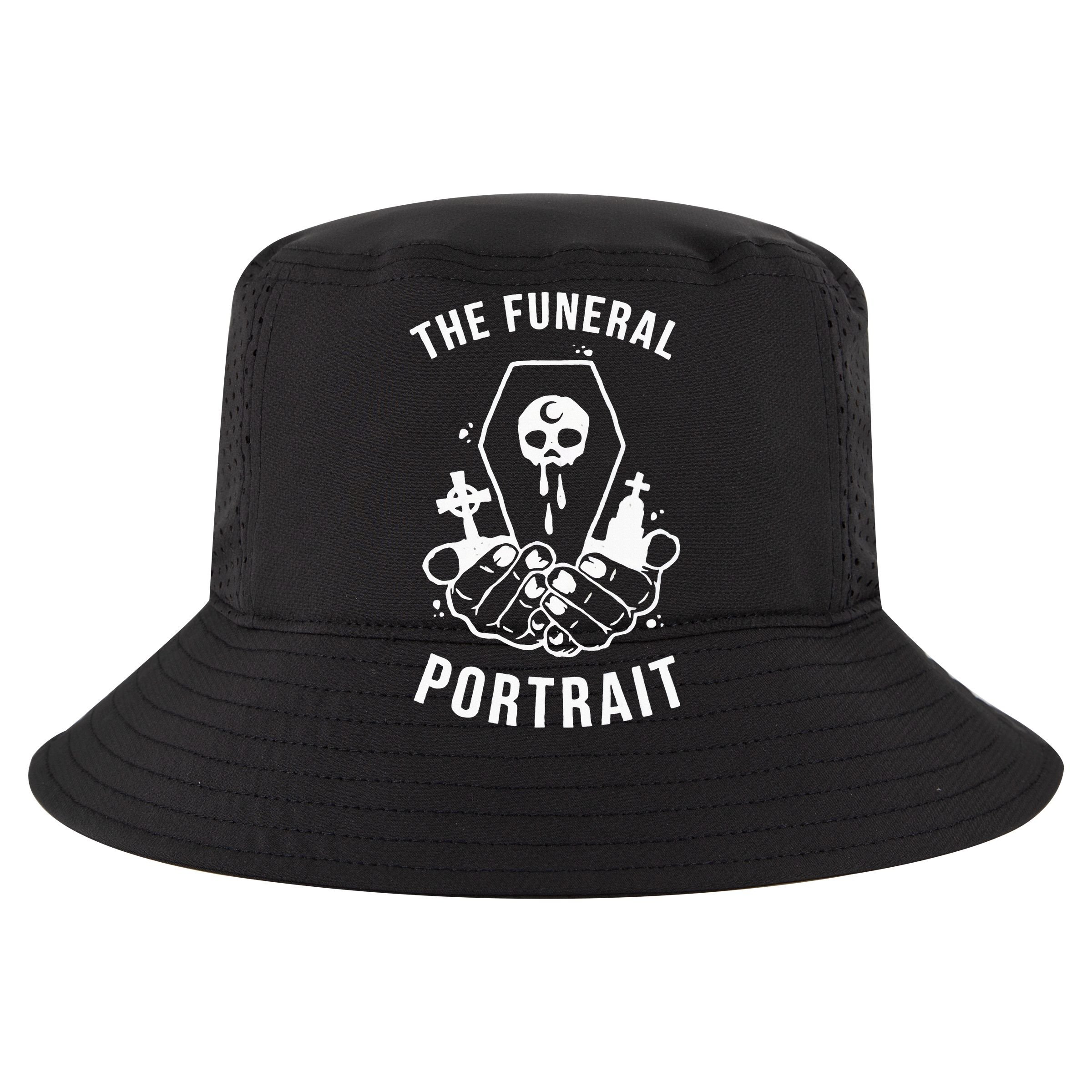 The Funeral Portrait Coffin Skull Flat Bill Trucker Hat