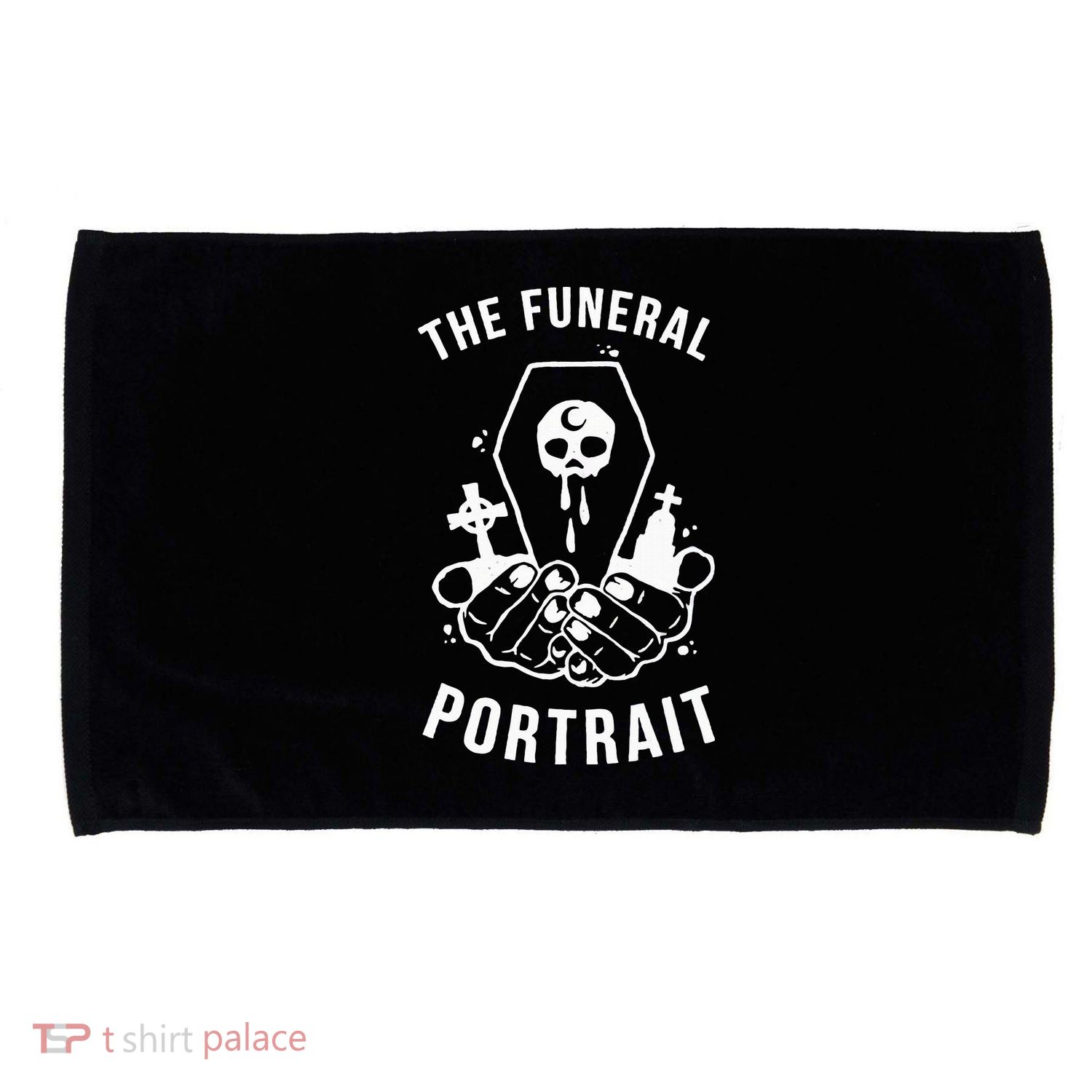 The Funeral Portrait Coffin Skull Microfiber Hand Towel