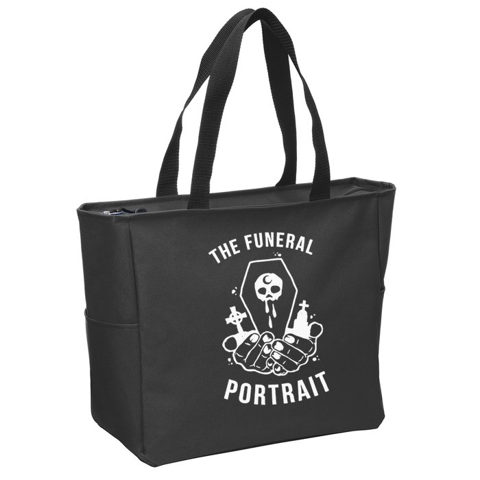 The Funeral Portrait Coffin Skull Zip Tote Bag