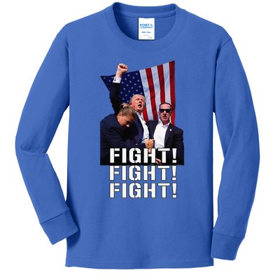 Trump Fist Pumped Fight Pray For Trump America Gift Kids Long Sleeve Shirt