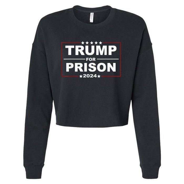 Trump For Prison 2024 Support Trump 4th Of July Cropped Pullover Crew