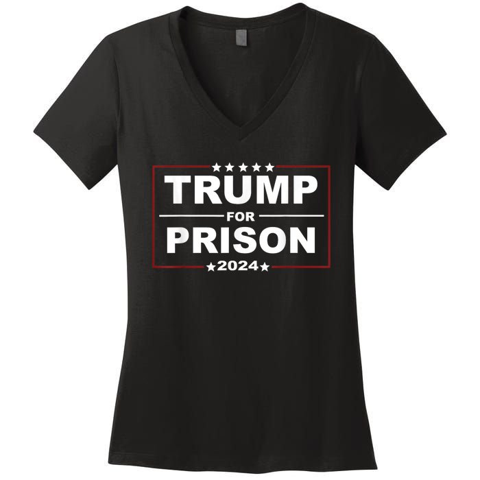 Trump For Prison 2024 Support Trump 4th Of July Women's V-Neck T-Shirt