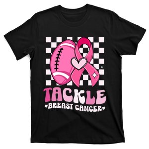 Tackle Football Pink Ribbon Breast Cancer Awareness T-Shirt