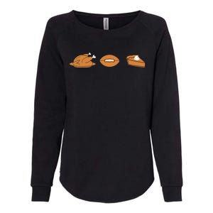 Turkey Football Pie Thanksgiving Cute Gift Womens California Wash Sweatshirt