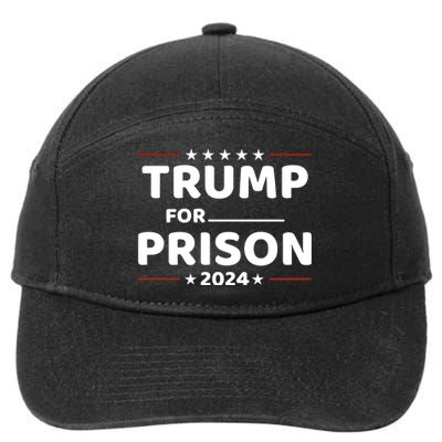 Trump For Prison 2024 Funny Politics 7-Panel Snapback Hat