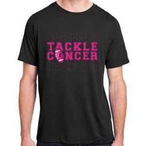 Tackle Football Pink Ribbon Breast Cancer Awareness Adult ChromaSoft Performance T-Shirt