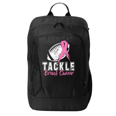 Tackle Football Pink Ribbon Breast Cancer Awareness City Backpack