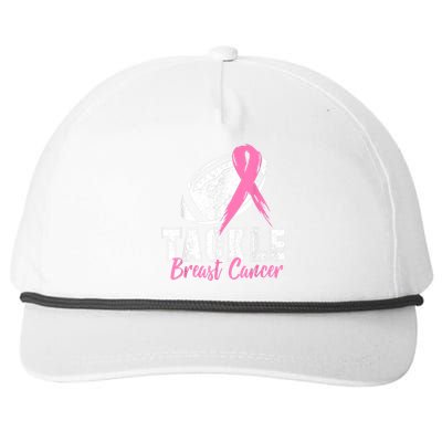 Tackle Football Pink Ribbon Breast Cancer Awareness Snapback Five-Panel Rope Hat