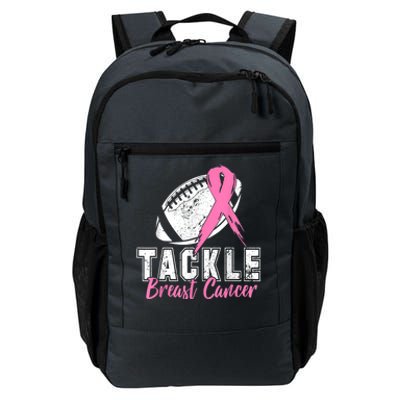 Tackle Football Pink Ribbon Breast Cancer Awareness Daily Commute Backpack