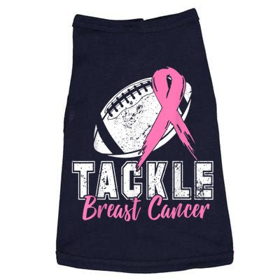 Tackle Football Pink Ribbon Breast Cancer Awareness Doggie Tank