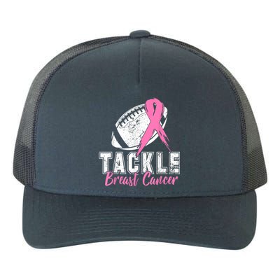 Tackle Football Pink Ribbon Breast Cancer Awareness Yupoong Adult 5-Panel Trucker Hat