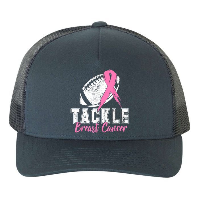 Tackle Football Pink Ribbon Breast Cancer Awareness Yupoong Adult 5-Panel Trucker Hat