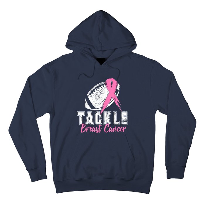 Tackle Football Pink Ribbon Breast Cancer Awareness Hoodie