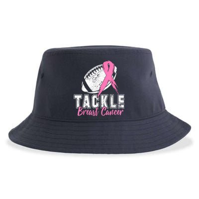 Tackle Football Pink Ribbon Breast Cancer Awareness Sustainable Bucket Hat