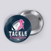 Tackle Football Pink Ribbon Breast Cancer Awareness Button