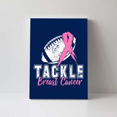 Tackle Football Pink Ribbon Breast Cancer Awareness Canvas