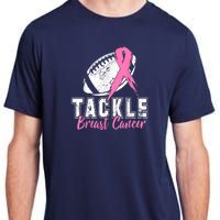 Tackle Football Pink Ribbon Breast Cancer Awareness Adult ChromaSoft Performance T-Shirt