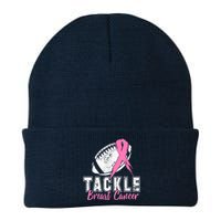 Tackle Football Pink Ribbon Breast Cancer Awareness Knit Cap Winter Beanie