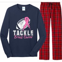 Tackle Football Pink Ribbon Breast Cancer Awareness Long Sleeve Pajama Set