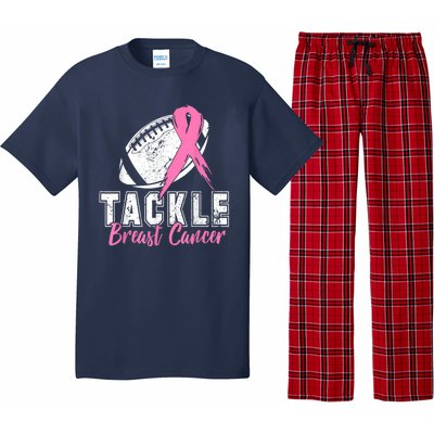 Tackle Football Pink Ribbon Breast Cancer Awareness Pajama Set