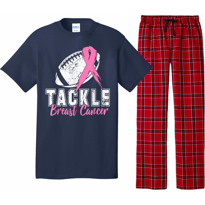 Tackle Football Pink Ribbon Breast Cancer Awareness Pajama Set