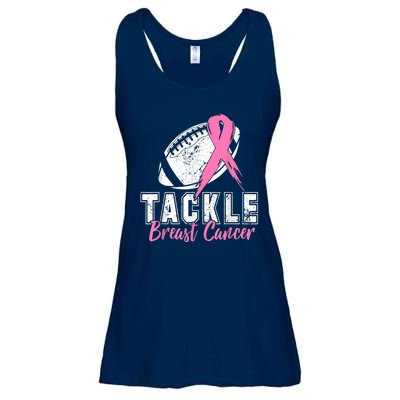 Tackle Football Pink Ribbon Breast Cancer Awareness Ladies Essential Flowy Tank