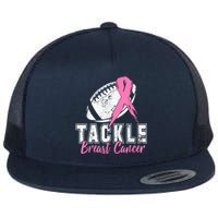 Tackle Football Pink Ribbon Breast Cancer Awareness Flat Bill Trucker Hat