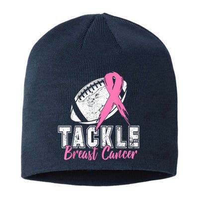 Tackle Football Pink Ribbon Breast Cancer Awareness Sustainable Beanie