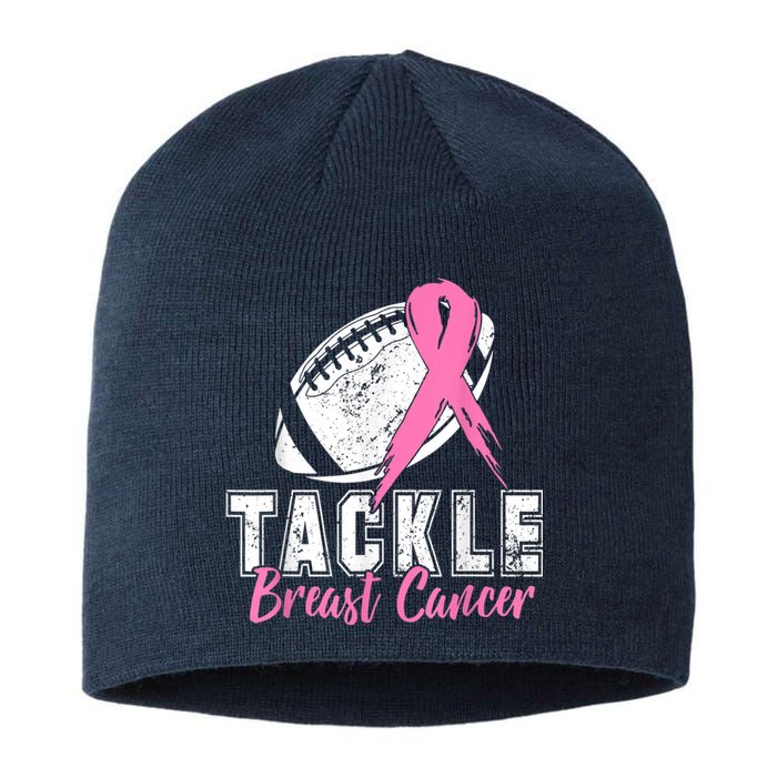 Tackle Football Pink Ribbon Breast Cancer Awareness Sustainable Beanie