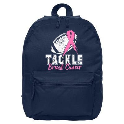 Tackle Football Pink Ribbon Breast Cancer Awareness 16 in Basic Backpack