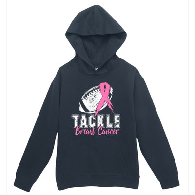 Tackle Football Pink Ribbon Breast Cancer Awareness Urban Pullover Hoodie