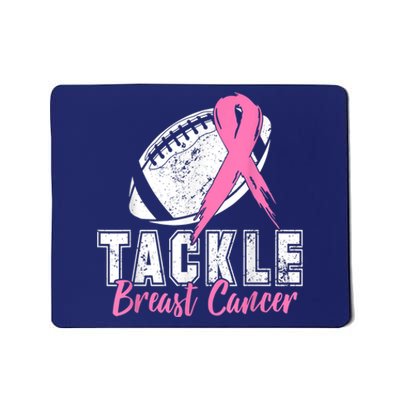 Tackle Football Pink Ribbon Breast Cancer Awareness Mousepad