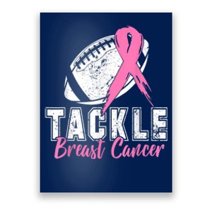 Tackle Football Pink Ribbon Breast Cancer Awareness Poster