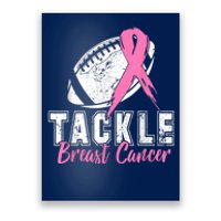 Tackle Football Pink Ribbon Breast Cancer Awareness Poster