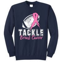 Tackle Football Pink Ribbon Breast Cancer Awareness Tall Sweatshirt