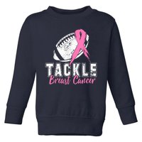 Tackle Football Pink Ribbon Breast Cancer Awareness Toddler Sweatshirt