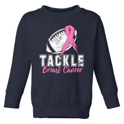 Tackle Football Pink Ribbon Breast Cancer Awareness Toddler Sweatshirt